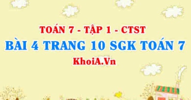 Bài 4 trang 10 SGK Toán 7 tập 1 Chân trời sáng tạo